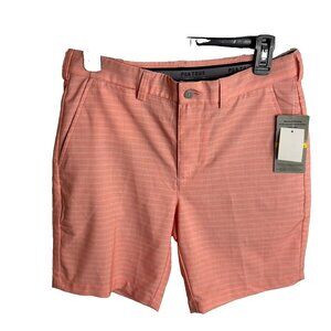 Pga Tour Men's Striped 8" Golf Shorts - Shell Pink Size 30